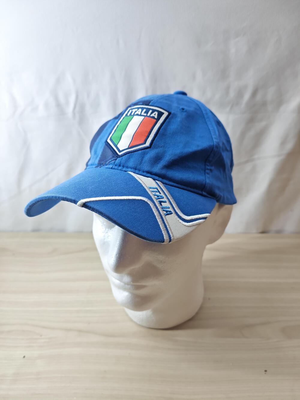 Italy National Soccer Hat Cap Strap Back Blue Mens Italia Shield NCAA Football